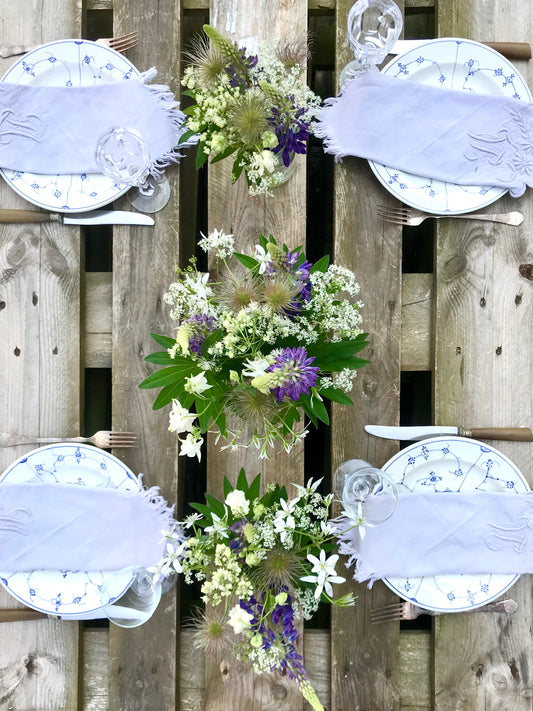 Blomster i Konservesglas, Lyse Farver, Stor