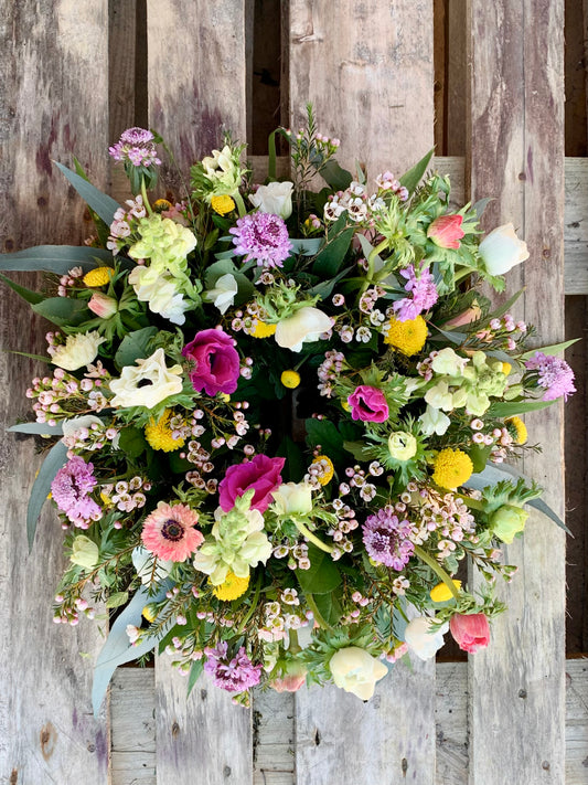 Rundpyntet krans, Farverig blomstereng, Stor