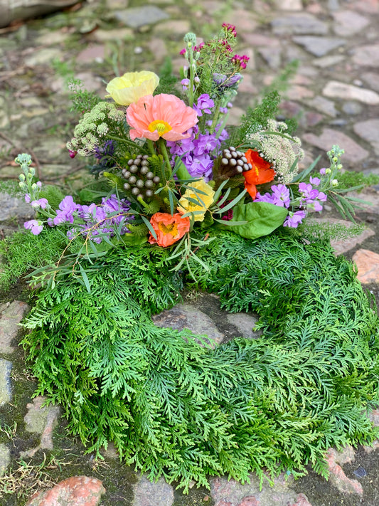 Sidepyntet krans, Farverig blomstereng, Stor