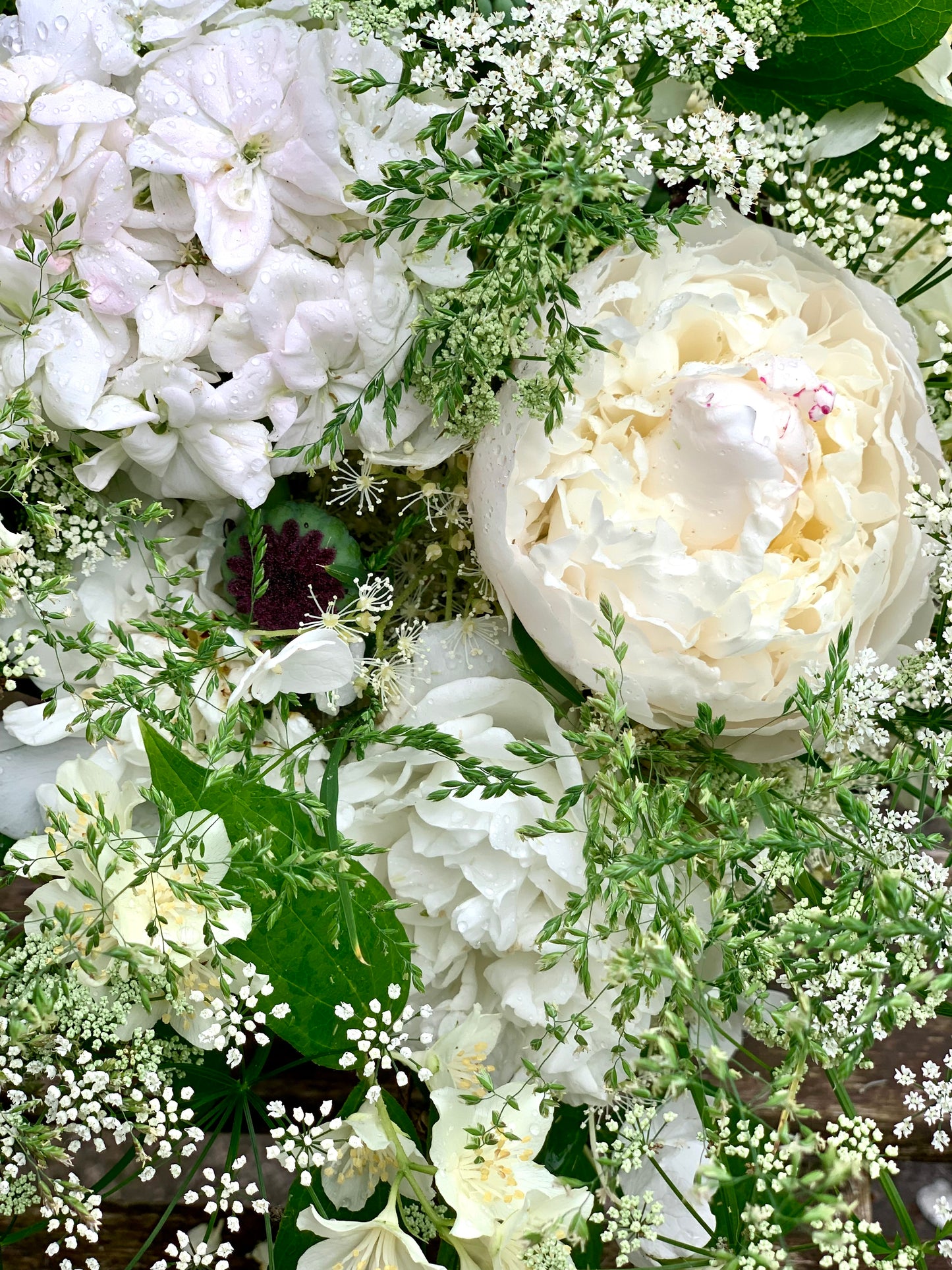 Brudebuket, Hvide Blomster