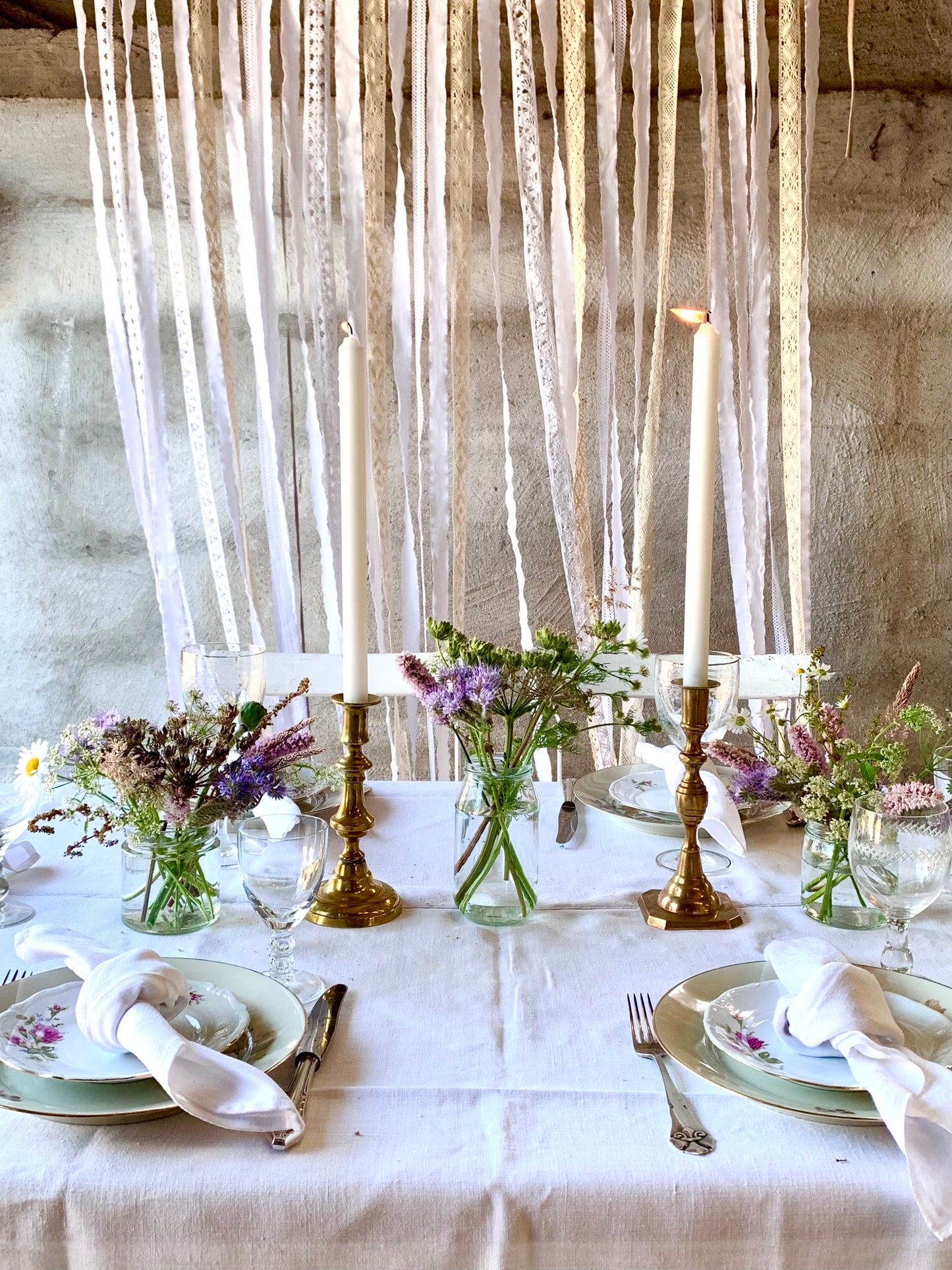 Blomster i Konservesglas, Lyse Farver, Stor
